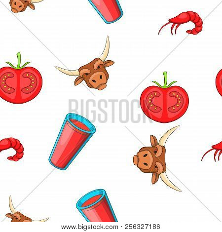 Spain Traditional Symbols Pattern. Cartoon Illustration Of Spain Traditional Symbols Pattern For Web
