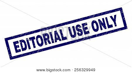 Rectangle Editorial Use Only Seal Print With Corroded Texture. Rubber Seal Imitation Has Rectangular
