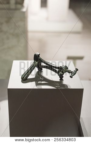 Madrid, Spain - November 10, 2017: Speculum Magnunm Matricis. Medicine In Ancient Rome At National A