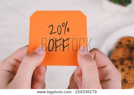 Woman Hands Holding Note Paper With Text 