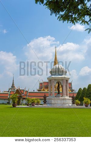 Wat Phra Keaw, The Temple Of The Emerald Buddha With Green Grass, Bangkok, Thailand