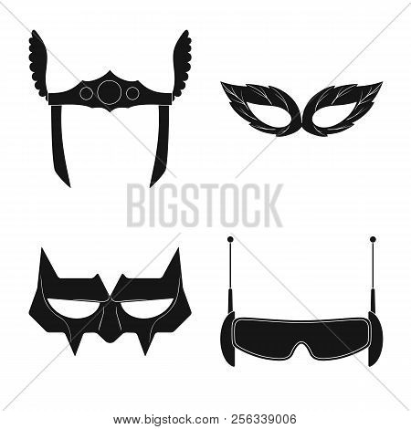 Vector Illustration Of Hero And Mask Icon. Set Of Hero And Superhero Vector Icon For Stock.