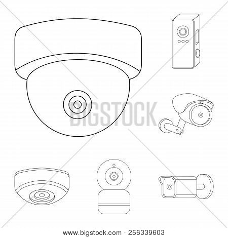 Vector Design Of Cctv And Camera Logo. Set Of Cctv And System Stock Vector Illustration.
