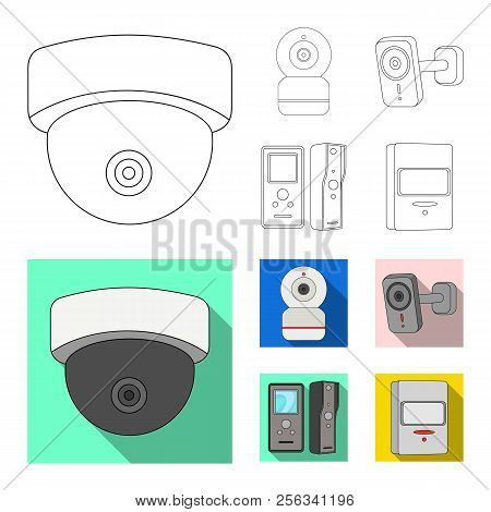 Isolated Object Of Cctv And Camera Symbol. Collection Of Cctv And System Vector Icon For Stock.