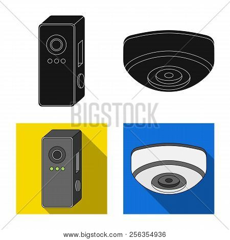 Vector Design Of Cctv And Camera Logo. Set Of Cctv And System Vector Icon For Stock.