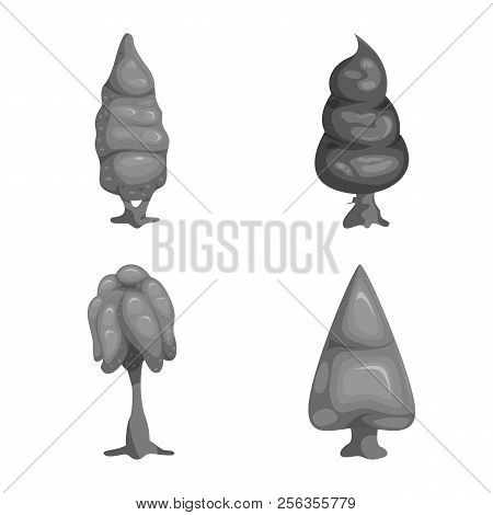 Vector Design Of Tree And Nature Logo. Set Of Tree And Crown Vector Icon For Stock.