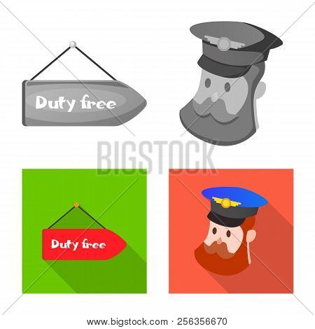 Vector Illustration Of Airport And Airplane Icon. Collection Of Airport And Plane Vector Icon For St