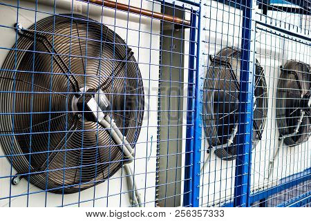 Fans Ventilation Systems. Large Fan Loupes Close