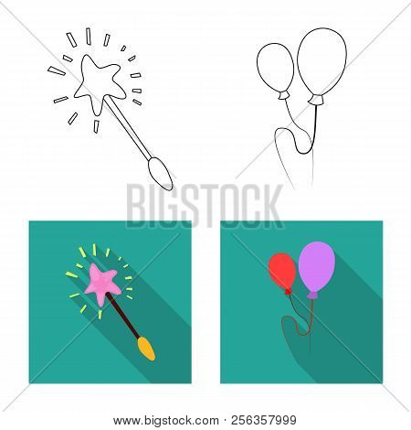 Vector Design Of Party And Birthday Symbol. Set Of Party And Celebration Vector Icon For Stock.