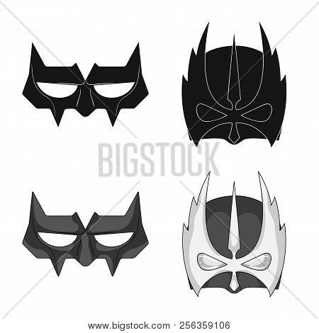 Vector Illustration Of Hero And Mask Icon. Set Of Hero And Superhero Stock Vector Illustration.