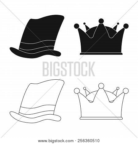 Isolated Object Of Headwear And Cap Logo. Collection Of Headwear And Accessory Stock Vector Illustra