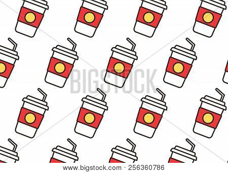 Fast Food Snacks And Drinks Flat Vector Icons. Fastfood Icons. Snack Bag Vector Food