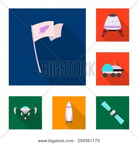 Isolated Object Of Mars And Space Logo. Collection Of Mars And Planet Vector Icon For Stock.