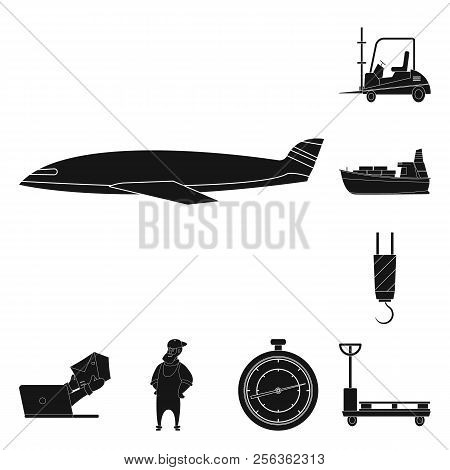 Vector Illustration Of Goods And Cargo Sign. Set Of Goods And Warehouse Vector Icon For Stock.
