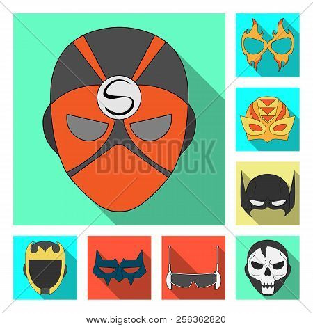Vector Design Of Hero And Mask Sign. Collection Of Hero And Superhero Vector Icon For Stock.