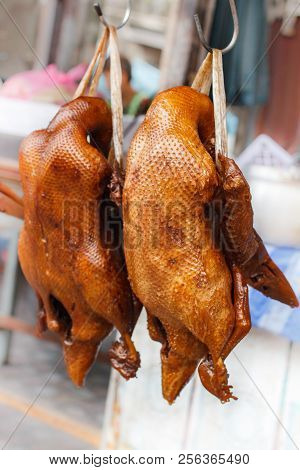 Duck Roast At Market Street Food For Chinese Food New Year Festival.