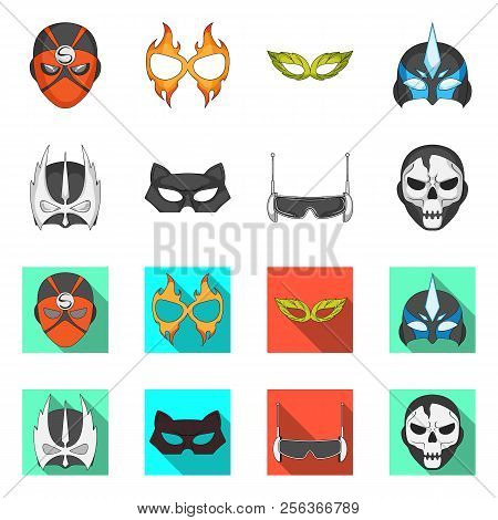 Vector Design Of Hero And Mask Logo. Collection Of Hero And Superhero Stock Symbol For Web.