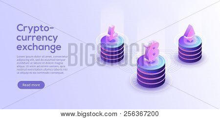 Cryptocoin Mining Farm Layout. Cryptocurrency And Blockchain Network Business Isometric Vector Illus
