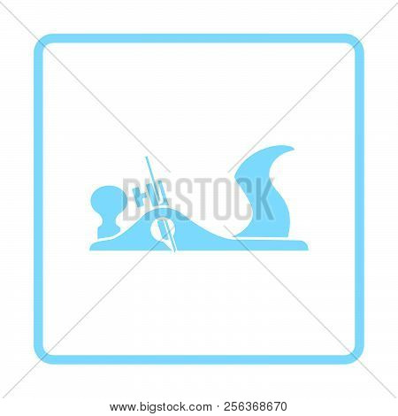 Jack-plane Tool Icon. Blue Frame Design. Vector Illustration.