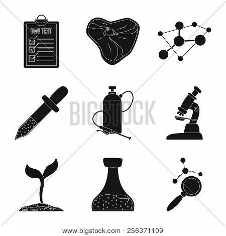 Isolated Object Of Genetic And Plant Logo. Set Of Genetic And Biotechnology Vector Icon For Stock.