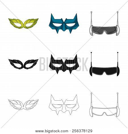 Isolated Object Of Hero And Mask Logo. Collection Of Hero And Superhero Stock Symbol For Web.