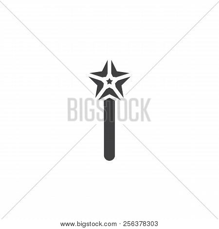 Magic Wand Vector Icon. Filled Flat Sign For Mobile Concept And Web Design. Magical Fairy Wand Simpl