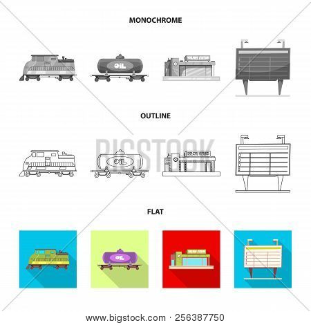 Vector Illustration Of Train And Station Logo. Collection Of Train And Ticket Stock Vector Illustrat