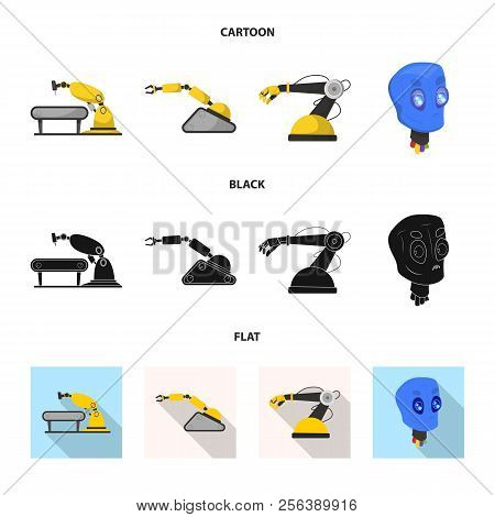 Vector Illustration Of Robot And Factory Logo. Set Of Robot And Space Stock Vector Illustration.