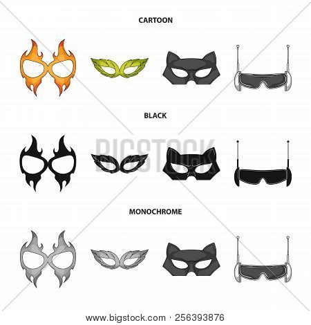 Vector Design Of Hero And Mask Logo. Collection Of Hero And Superhero Stock Symbol For Web.