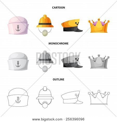 Isolated Object Of Headwear And Cap Symbol. Collection Of Headwear And Accessory Stock Vector Illust