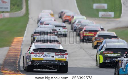 August 25, 2018 - Elkhart Lake, WI, USA: Vinnie Miller (01) races through the field at the 9th Annual Johnsonville 180 at Road America in Elkhart Lake, WI.