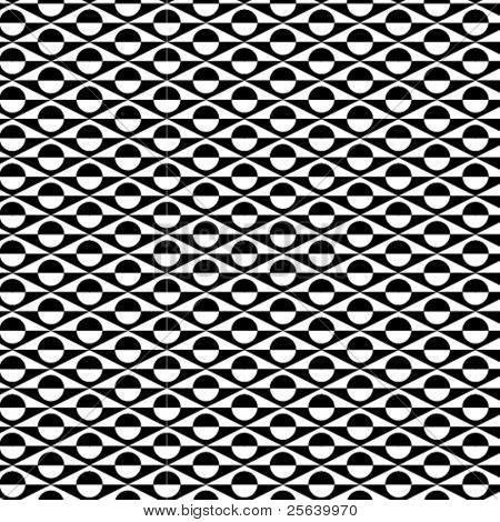 Een b/w vector patroon gemaakt van cirkels en vierkanten.
