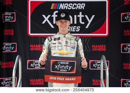August 25, 2018 - Elkhart Lake, WI, USA: Matt Tifft (2) wins the NASCAR Xfinity series pole award for the 9th Annual Johnsonville 180 at Road America in Elkhart Lake, WI.