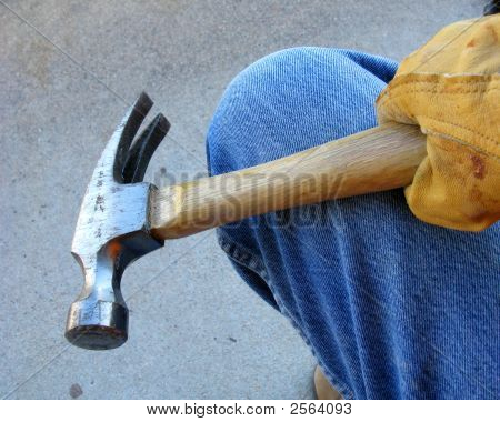 schlagen Sie die Hand der Bauarbeiter