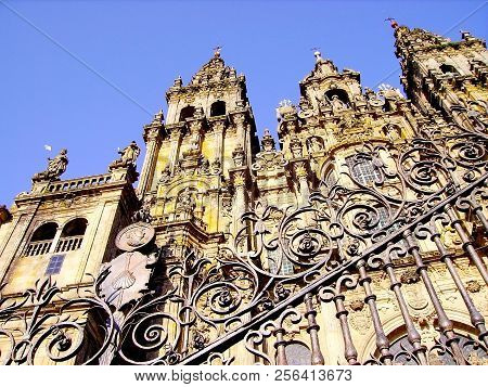 Cathedral Of Santiago De Compostela In Galicia. Spain