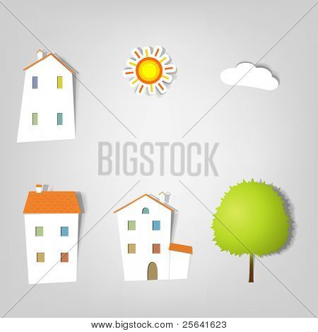 egy sor elemek design Reklám real estate services