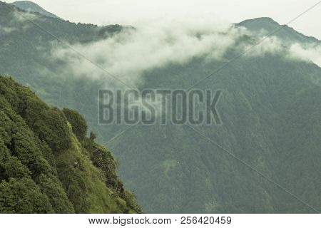 Green Mountains Valley With Hills And Cloud