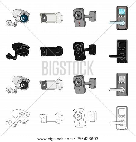 Vector Design Of Cctv And Camera Icon. Set Of Cctv And System Stock Symbol For Web.