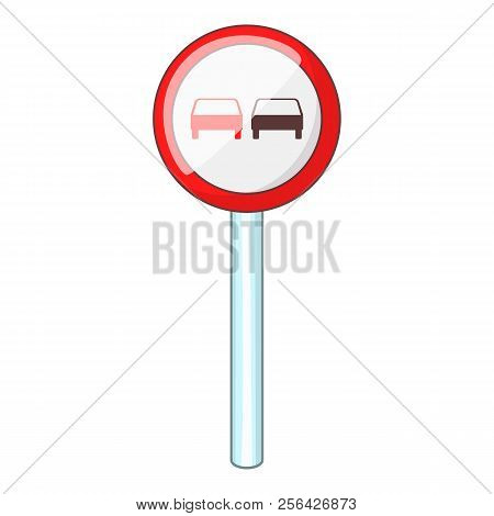 No Overtaking Road Traffic Sign Icon. Cartoon Illustration Of No Overtaking Road Traffic Sign Icon F