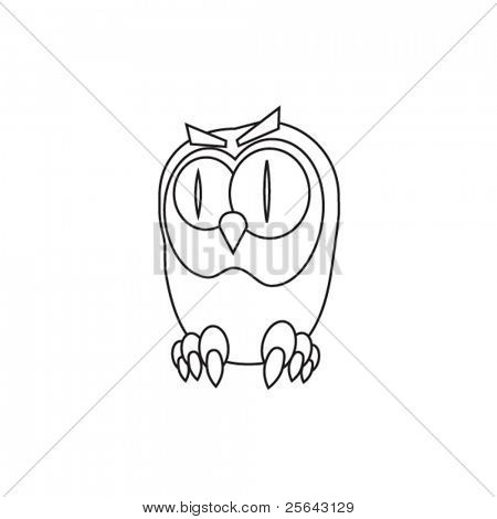 Cartoon owl element för din design. Färgerna är lätt redigerbara.