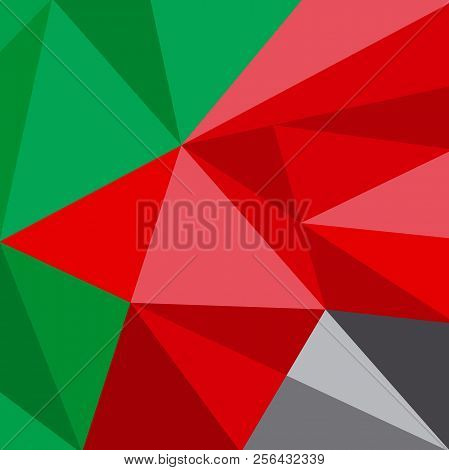 Polygonal Vector Background In Colors Of Uae Flag