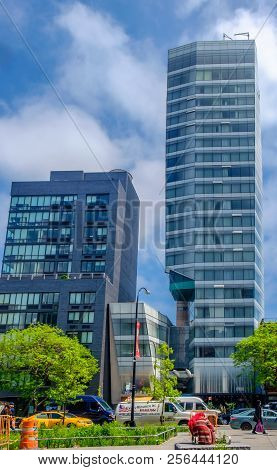 New York City, Usa, May 2018, View Of The Standard Hotel In The East Village From  Cooper Square, Ma