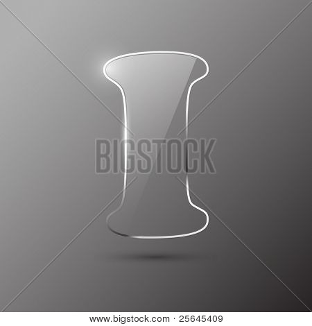Illustration vectorielle d'i. lettre de verre.