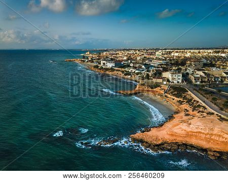 Aerial Shot Of Mil Palmeras Seashore, Spain