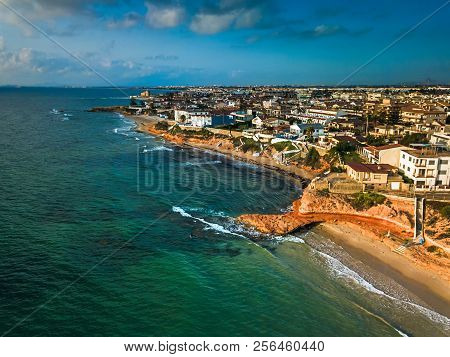 Aerial Shot Of Mil Palmeras Seashore, Spain