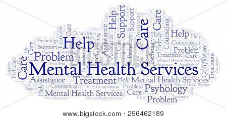 Mental Health Services Word Cloud. Wordcloud Made With Text Only.