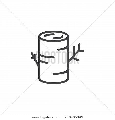 Tree Stump Outline Icon. Linear Style Sign For Mobile Concept And Web Design. Log Simple Line Vector
