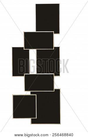 Blank Menu Wooden Blackboard In Front For Outdoor Cafe Isiolated