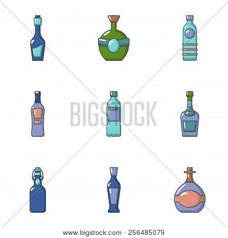 Alcohol Abuse Icons Set. Cartoon Set Of 9 Alcohol Abuse Vector Icons For Web Isolated On White Backg
