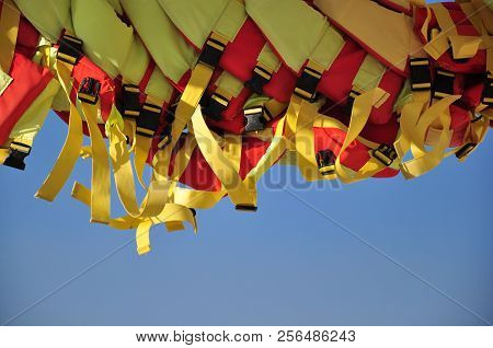 Life Vests On A Boat, Life Jackets In A Boat
